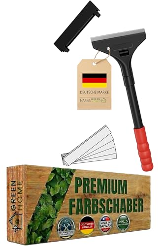 Green Home Farbschaber PREMIUM 30 cm Tapetenschaber [Schnellwechselvorrichtung] - 100 mm inkl. 5 Ersatzklingen