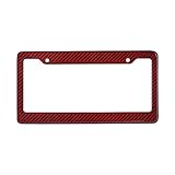 BLVD-LPF OBEY YOUR LUXURY Real 100% Red Carbon Fiber License Plate Frame Tag Cover FF - C with Matching Screw Caps - 1 Frame