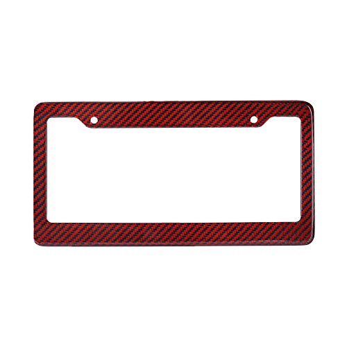 BLVD-LPF OBEY YOUR LUXURY Real 100% Red Carbon Fiber License Plate Frame Tag Cover FF - C with Matching Screw Caps - 1 Frame