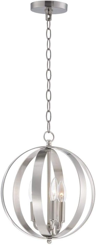 Maxim Provident-Three Light Pendant-12 Inches Wide by 14.5 inches high-Satin Nickel Finish
