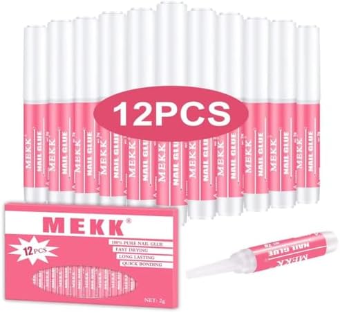 MEKK Nail Glue,Nail Glue for Press Ons & Acrylic Nail Tips,Pro-Strong Adhes