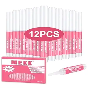 MEKK Nail Glue, Super Strong & Long-Lasting, 12-Pack