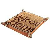 Plateau Valet pour Homme Femme,Plateau en Cuir,Plateau à Bijoux,Plateau fourre-Tout,Monde Bienvenue à la Maison,Plateau de clé de Stockage de Bureau