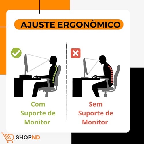 Suporte Para Monitor Elevado Mesa Home Office Setup Gamer Organizador MDF 90cm (Preto)