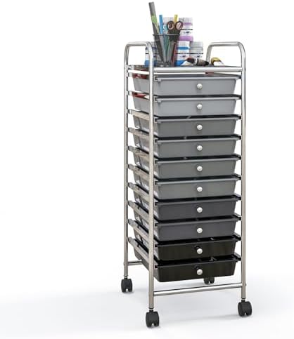 TANGZON 4/10 Drawers Storage Trolley, Rolling Utility Cart With