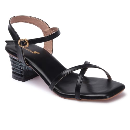 Image of Longwalk Women's Cross Strap Sandal, Transparent Heel Sandal for Girl's