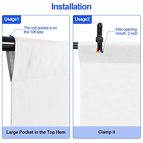 Emart Photography Backdrop Stand Kit 8.5 X 10 Ft With White Background Backdrop, Adjustable Background Support System With Portable Large Polyester Fabric Screen For Photo Video Studio, Party, Live #TOP5
