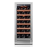 Ca'Lefort 15 Inch Wine Fridge, 33 Bottle Wine Cooler Refrigerator, 40-65°F Wine Refrigerator Glass Door, 3 LED Wine Fridge, Built-in or Freestanding Fridge for Home/Bar/Kitchen (3.0 cu.ft)