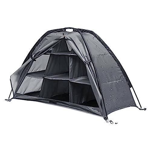 Cobertizo de almacenamiento al aire libre con cremallera de servicio pesado de 9 rejillas, suministros de almacenamiento plegables de tela Oxford 210D para barbacoa, camping y sala de comedor