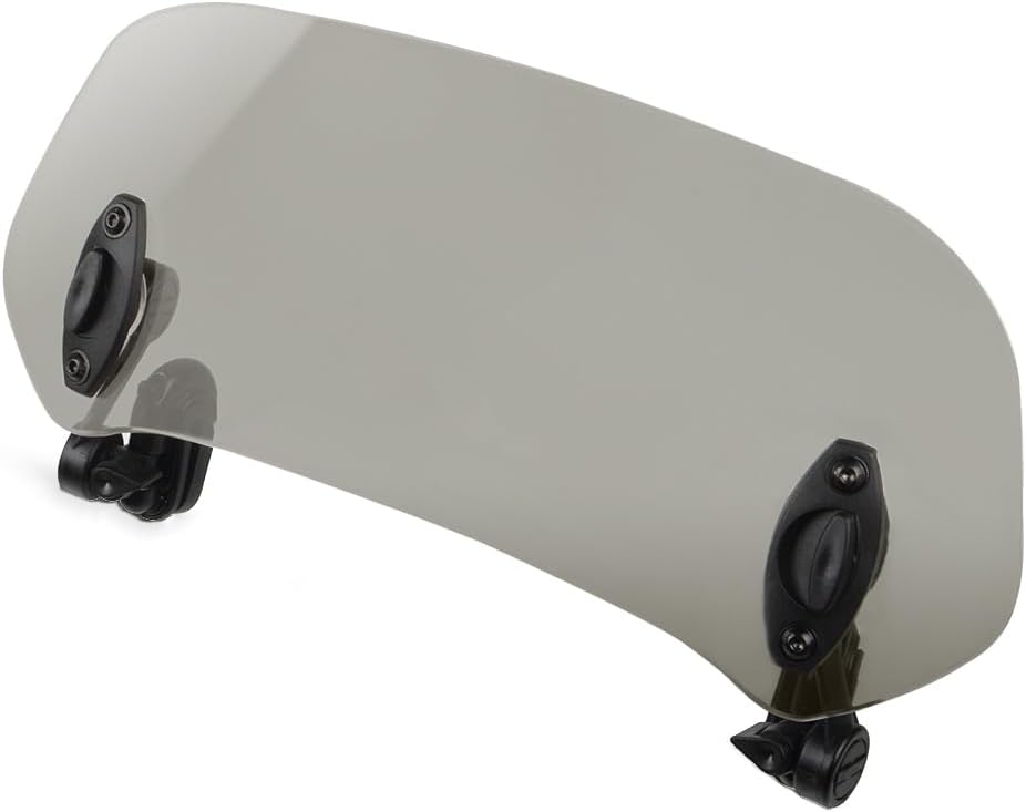 Kucehiup Motorcycle Windshield Extension,Universal Adjustable Clip-on Windscreen Extender for Hon Suz Kaw Yam(Smoke-11.2 inches)