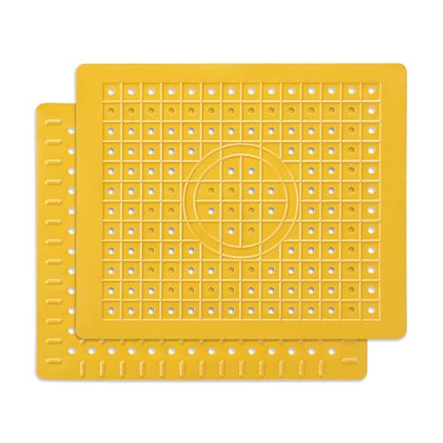 WILLKOMMEN Kitchen Sink Mat, 12" x 10" Rectangular Sink Protector Pad, Fast-Draining Grid Design Liner, Dish Drying Mat 2 Pack Yellow by WILLKOMMEN - Used condition - US$8.99