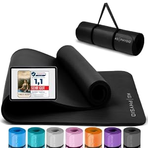 KG PHYSIO Yogamatte Rutschfest & Gepolstert - Yoga Matte mit Tragegurt, Fitnessmatte, Sportmatte Dicke 8mm, Gymnastikmatte, Gym Matte, Pilates Matte, Fitness Matte, 183x60cm