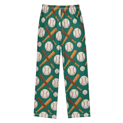 Pajama Pants Baseball Bat Pattern Long Sleep Pants Lounge Bottoms2