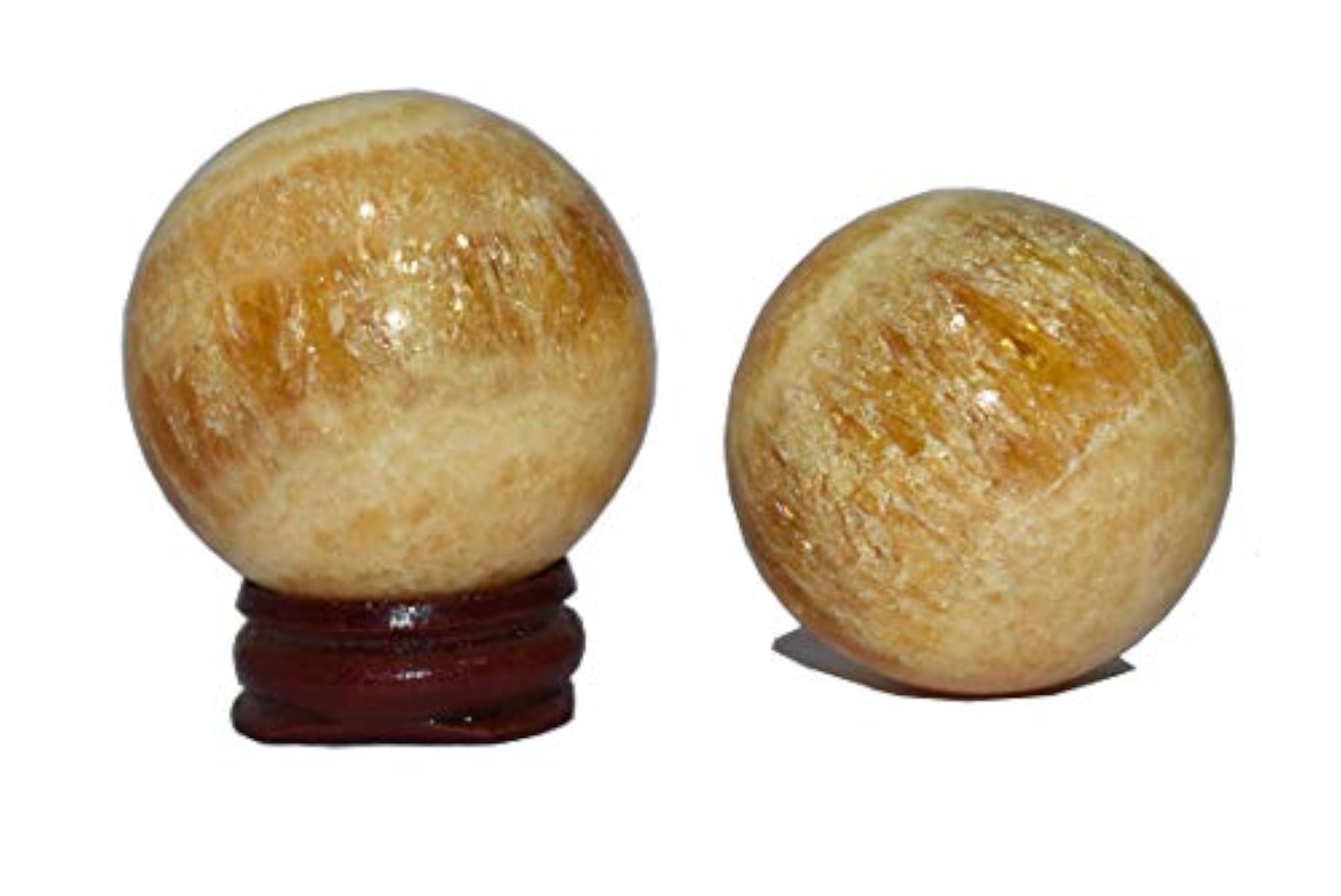 Fluorite Natural Healing Crystal Ball with Stand, Size 1.5-2 Inch