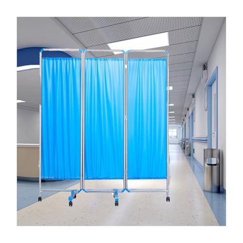 Paravent médical bleu pliable pour protéger l'intimité - 2