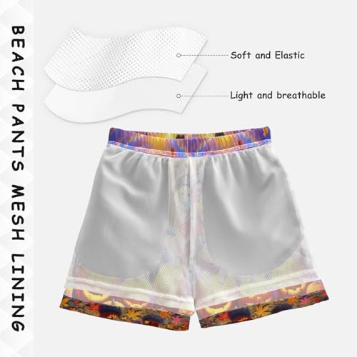 Cute Dogs Halloween Boys Swim Trunks Quick Dry Toddler Swimsuit Boy Board Shorts Bathing Suits Swimwear 5T Multi4