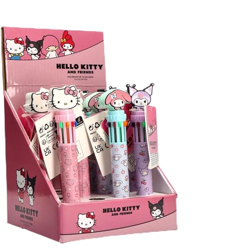 CERDÁ LIFE'S LITTLE MOMENTS Hello Kitty Kuromi Stylo à Bille Kawaii Idéal pour les Écoles, les Collectionneurs et les Amateurs de l'Univers Sanrio, Hello Kitty, Taille Unique, Licence