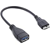KuGi Micro USB 3.0 OTG Cable, Micro USB B/Male to USB3.0 A/Female OTG Host Cable For Asus Transformer Book T100 / T300 Chi (Black)