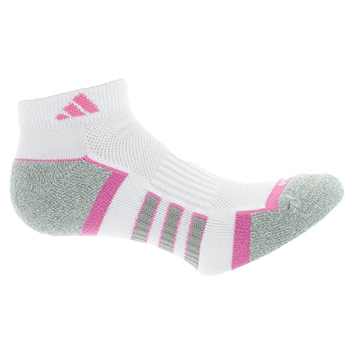 adidas Women's Climalite II Low Cut Sock (2-Pair), White/Mono Pink/Aluminum 2, Size 5-10