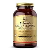 Solgar Ester-C Plus 500 mg Vitamin C, Immune Support, Well-Retained, Gentle & Non Acidic, Non-GMO, Suitable for Vegans, 250 Vegetable Capsules
