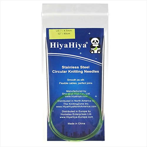 HiyaHiya Circular 32 inch (81cm) Steel Knitting Needle Size US 7 (4.5mm) HISTCIR32-7
