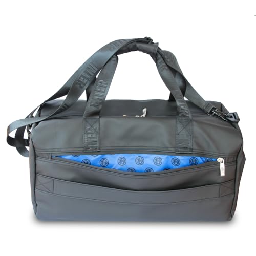 Official INTER F.C. Unisex Adults Black Zipper Duffle Bag, 5 cm x 29 cm x 25 cm3