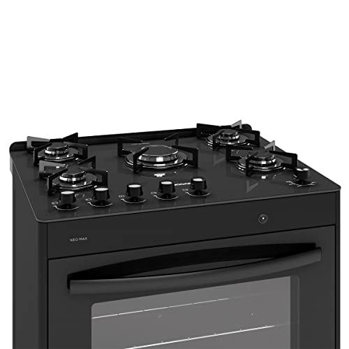 Fogão Neo Max Mesa de Vidro 5 Bocas Preto - SUGGAR - FGV503PT