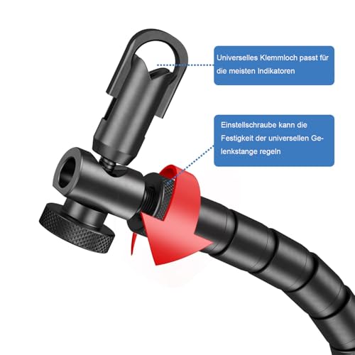 AccuGrapha Präzisions-Messuhr mit Magnetstativ, Mechanisch Messuhr 0-10mm Messbereich, 0,01mm Genauigkeit, Stahlbasis mit Zentralklemmung (80kg Haltekraft) – Ideal für Werkstatt & Industrie