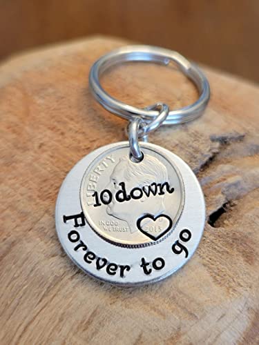 10 Down And Forever To Go On A Silver 2013 Dime 10Th Anniversary Key Chain Gift For Men Or Woman #TOP3