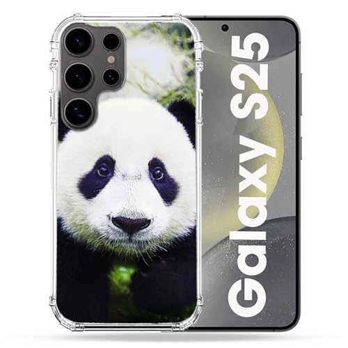 Coque antichoc Samsung S25 motif panda résistant aux chutes avec angles renforcés