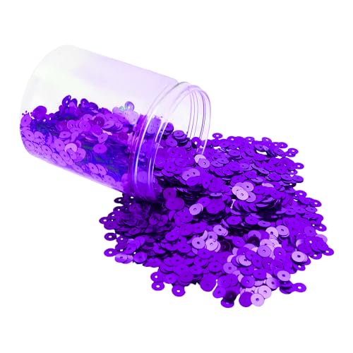 Mandala Crafts 6mm Flat Round Purple Sequins for Sewing Embroidery