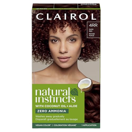 Clairol Natural Instincts Demi-Permanent Hair Dye, 4RR Dark Red Hair Color, Pack of 1