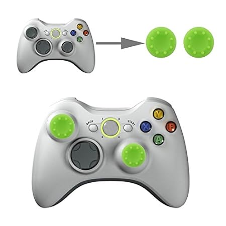 microware 2 pcs silicone key protector thumb grips joystick caps for ps4 & xbox (green)- Multi color