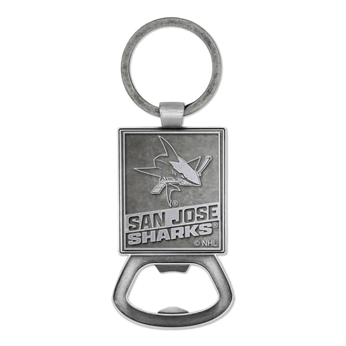 Rico Industries NHL Hockey San Jose Sharks Pewter Style Bottle Opener Keychain