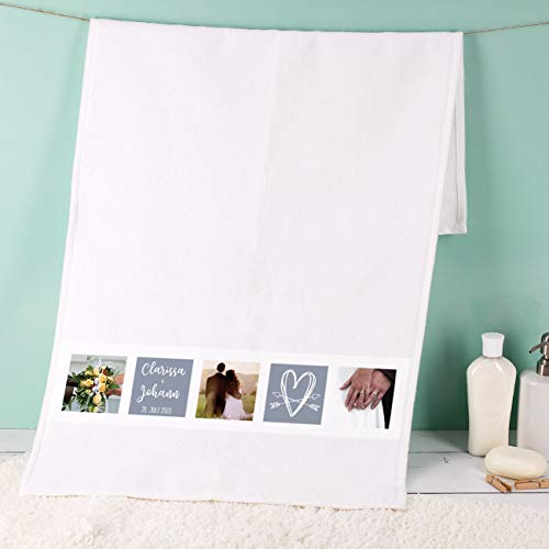 Foto-Handtuch mit individuellen Fotos bedruckt für persönliche Anlässe