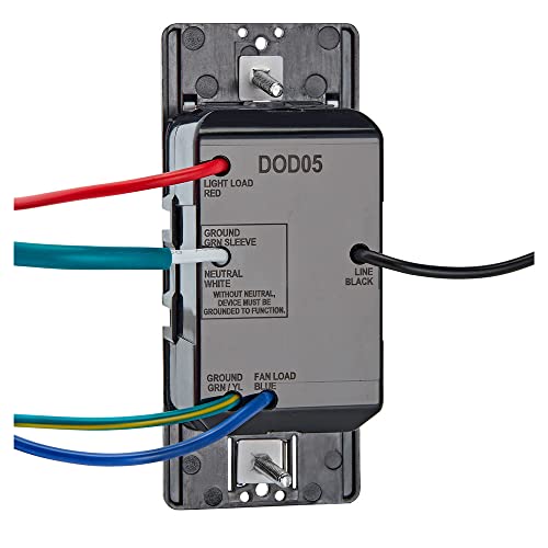 Leviton Decora in-Wall Combination Occupancy Sensor with Fan Switch, DOD05-1LW, White by Leviton - Image 6