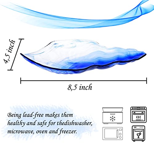 Ums Appetizer Glass Service Plates - Pack Of 4. 8.5 Inch Serving Platter For Snacks, Dessert, Dried Fruits, Side Dishes And Breakfast Foods. Japanese Sushi Plate #TOP1