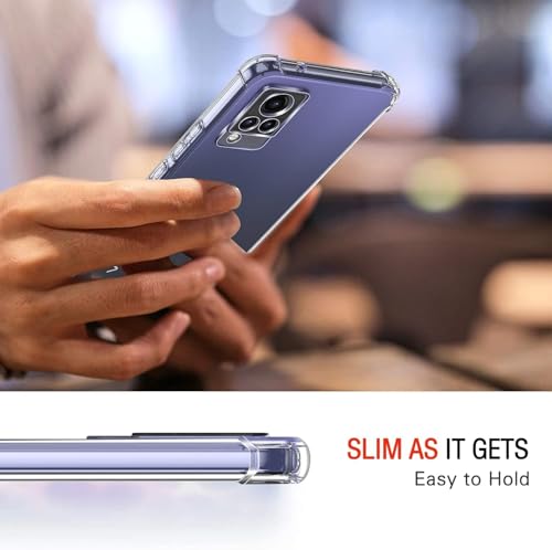 Image of Lustree Compatible with vivo V21 5G Back Cover| Clear + TPU Case with 4 Corner Air Cushion Protection & Camera Protection | Slim& Stylus Cover for vivo V21 5G