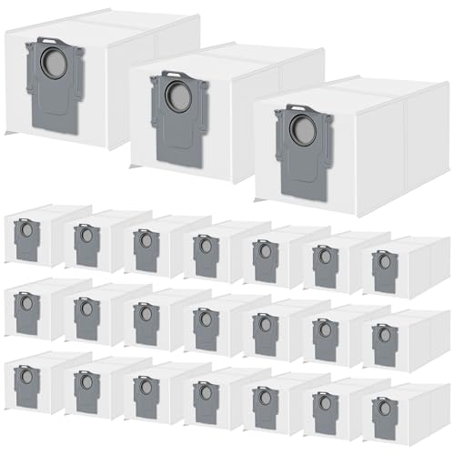 Image of 24 Pack Dust Bags for Roborock QV 35A /Saros 10R /Qrevo S Pro Robot Vacuum | 3L Large Capacity Replacement Dust Bag