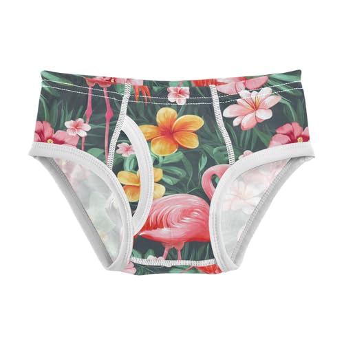 Wusikd Cute Pink Flamingos Boys' Underwear Cotton Exotic Flowers Boys Briefs Soft Toddler Underwear 2T