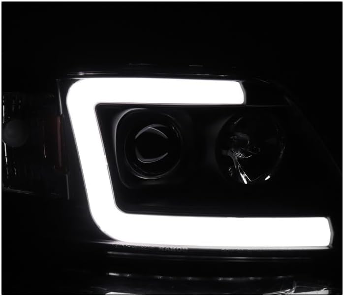 Miniatura 8 de Faros delanteros de proyector LED negros compatibles con Ford F-1501997-2002 Expedition 1997-2002