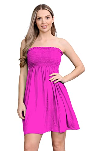 Minivestido rosa neón plisado ideal para fiestas y discotecas