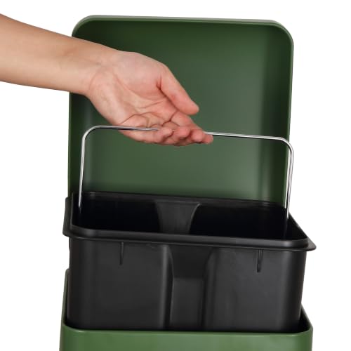 Image of happimess Betty 8 Gal Step Trash Can Soft-Close Lid, Pine Green