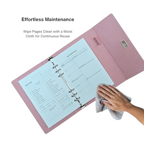Image of Infinote Executive Reusable Stone Paper Smart Notebook and Planner (A5, with 100 Pages | 50 Sheets | 100 Sides, Pink)