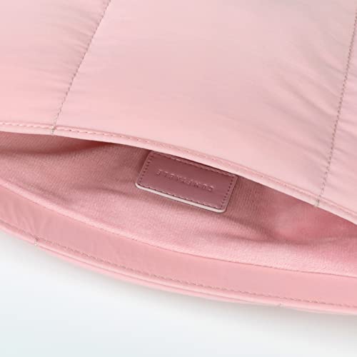 Comfyable Puffy Laptop Sleeve 13 Inch 14 Inch, Quilted Puffer Laptop Carrying Case For Women, Pillow Case Compatible For Macbook Air M2 M1, Macbook Pro 13 Inch 14 Inch, 13 In 14 In Cover, Pink #TOP2