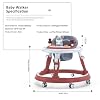 StarAndDaisy 360 Baby Walker 6-24 Months / 7 Level Height Adjustment Walker for Kids Boy and Girl with Switchable Food & Musical Toy Tray/Premium Baby Activity Walker - Red
