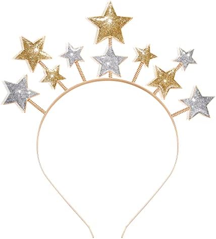 GLBCC Star Headband Christmas Hairband Cute Stars Hair Hoop Xmas Hair Accessories Happy New Year Eve Headband for Party Festival Holiday Birthday Decoration