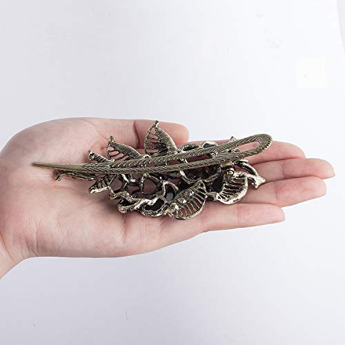 Crown Guide Set Of 2 Vintage Metal Hair Clips For Women Thick Hair Hairpin Retro Peacock Barrettes Bridal Hair Jewelry Accessories Styling Peacock + Flower #TOP6