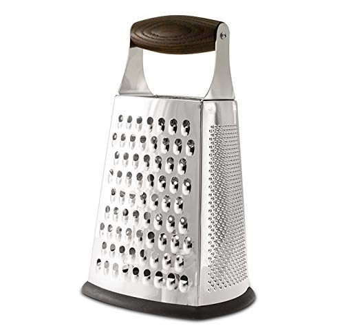 Legnoart Portofino Box Grater, 4-Sided Stainless Steel For Parmesan Cheese Vegetable Ginger Nutmeg Shredder Lemon Potato Hand Slicer Set For Kitchen Zest Fruits & Chocolate #TOP4