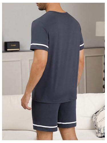 Verdusa Men's Pajamas Comfy Pjs Set Sleepwear Short Sleeve Short Sets 2 Piece Lounge Set2